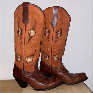 Western leather and suede boots